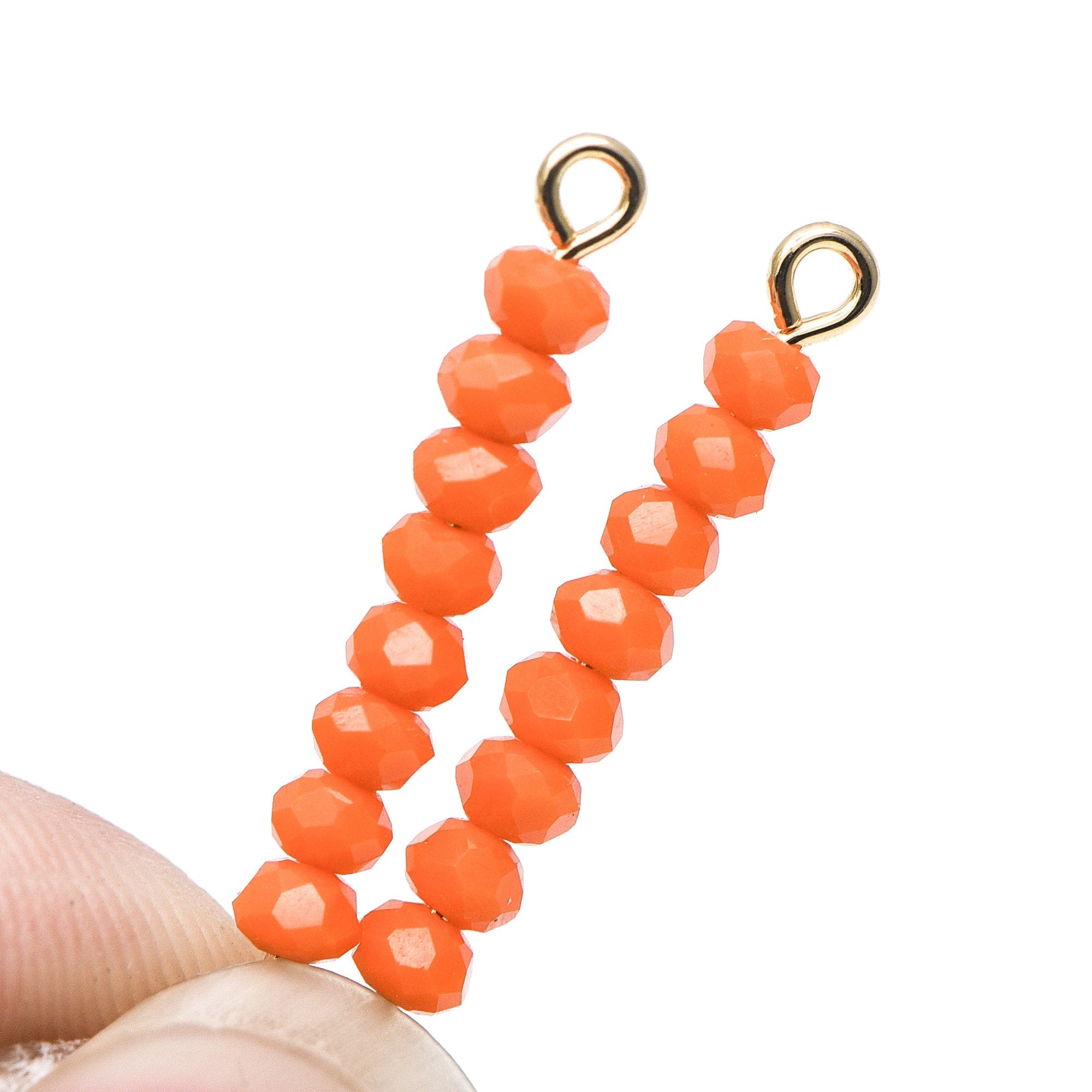 125pcs Crystal Glass Rondelle Faceted Tiny beads 2x3mm, Opaque Orange Red (#BZ03-32)